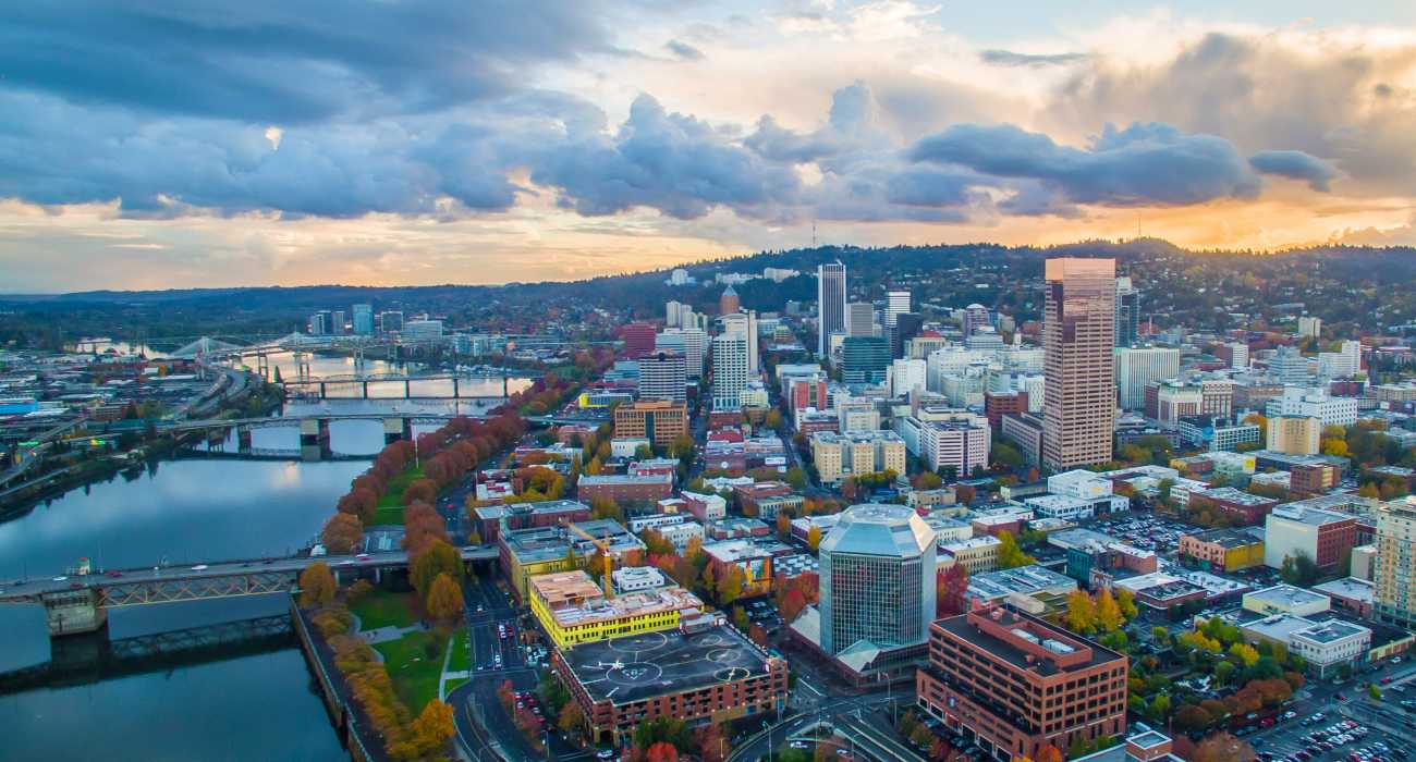View of Portland from the air